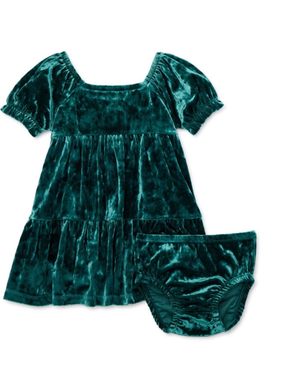 Forever Me Baby Girl Velour Dress with Bloomers, Size 6/9M